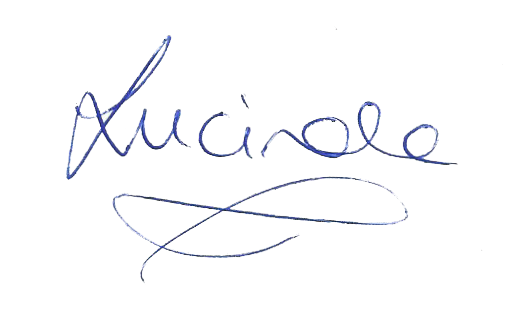 Lucinda's signature clear back